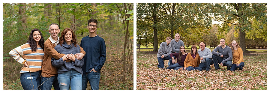 Coordinated outfits for a fall family photo session
