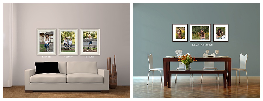 Enjoy your printed photos in wall art groupings like these.